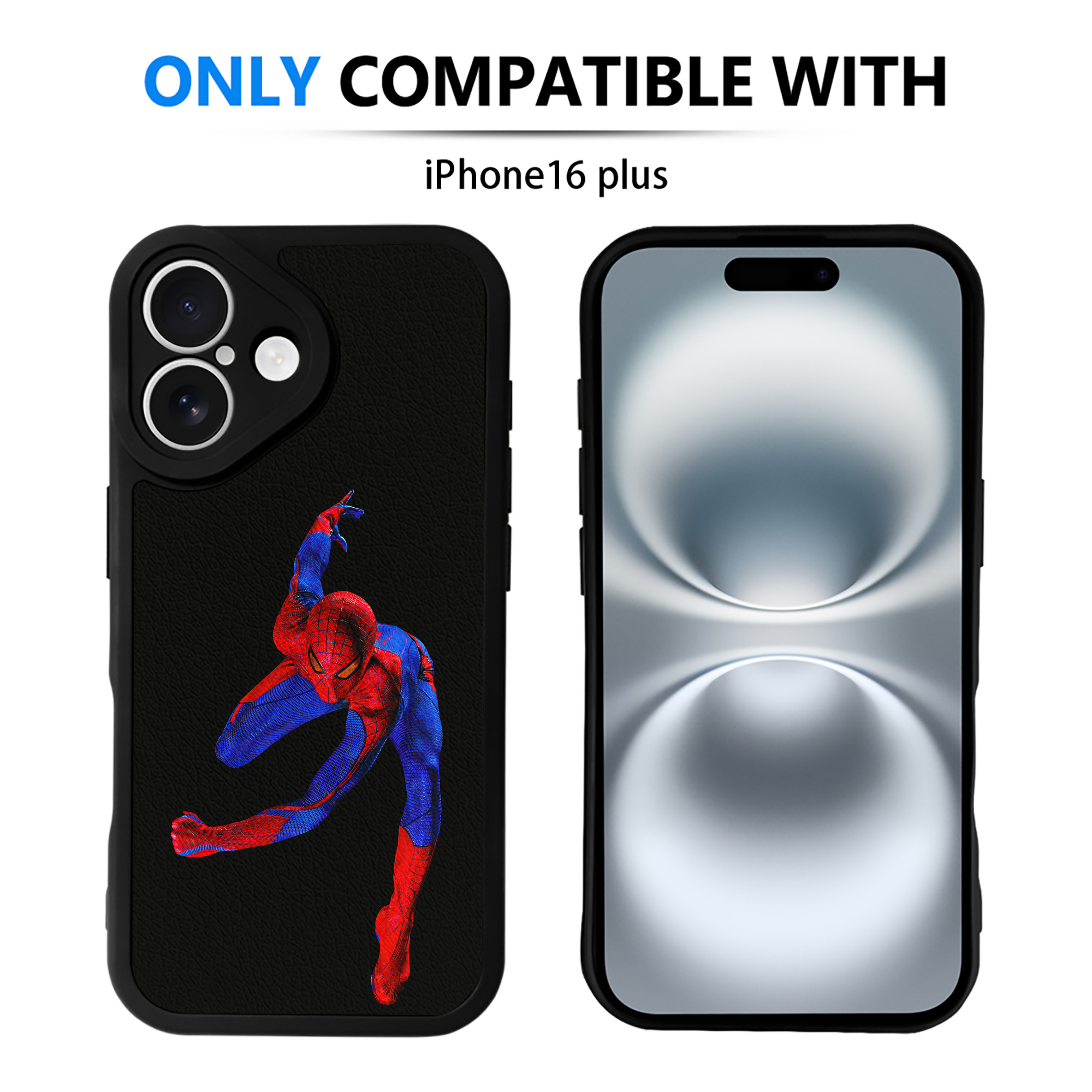 Spider Man スパイダーマン 【iPhone 16シリーズ対応】シリコンスマホケース（レザー調） 材質：シリコン